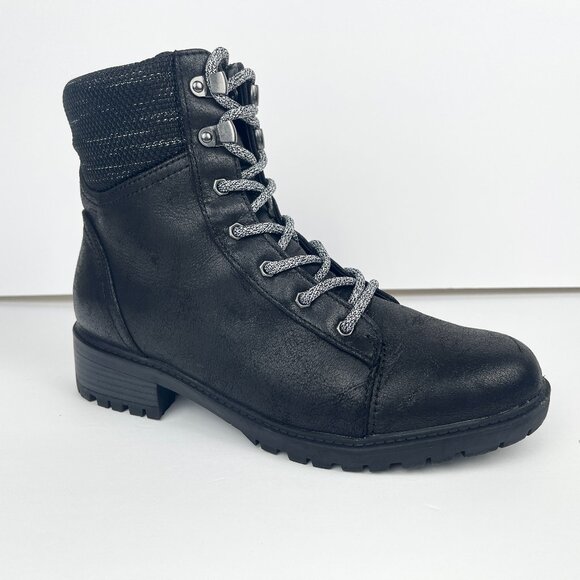 Women's Lue Lace-Up Boots - Universal Thread Black Size 9.5 - Picture 1 of 10